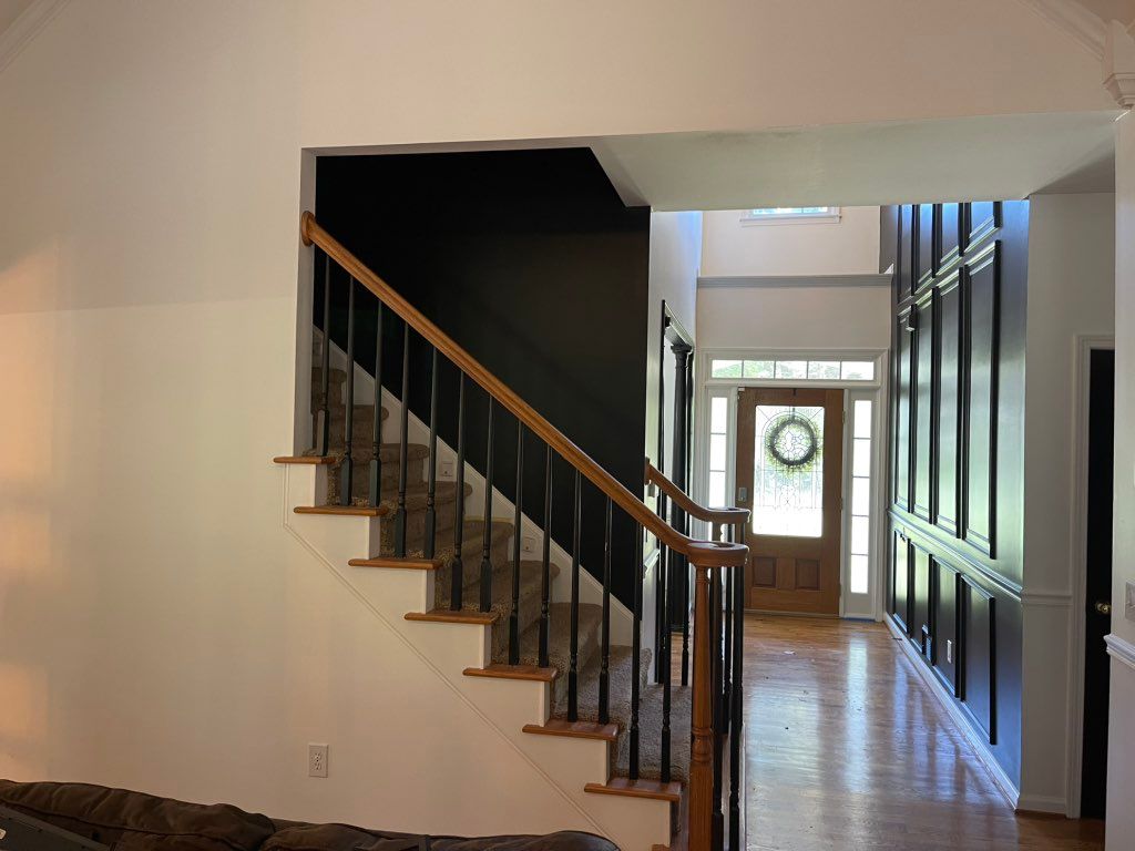 On this beautiful home we painted all the walls an