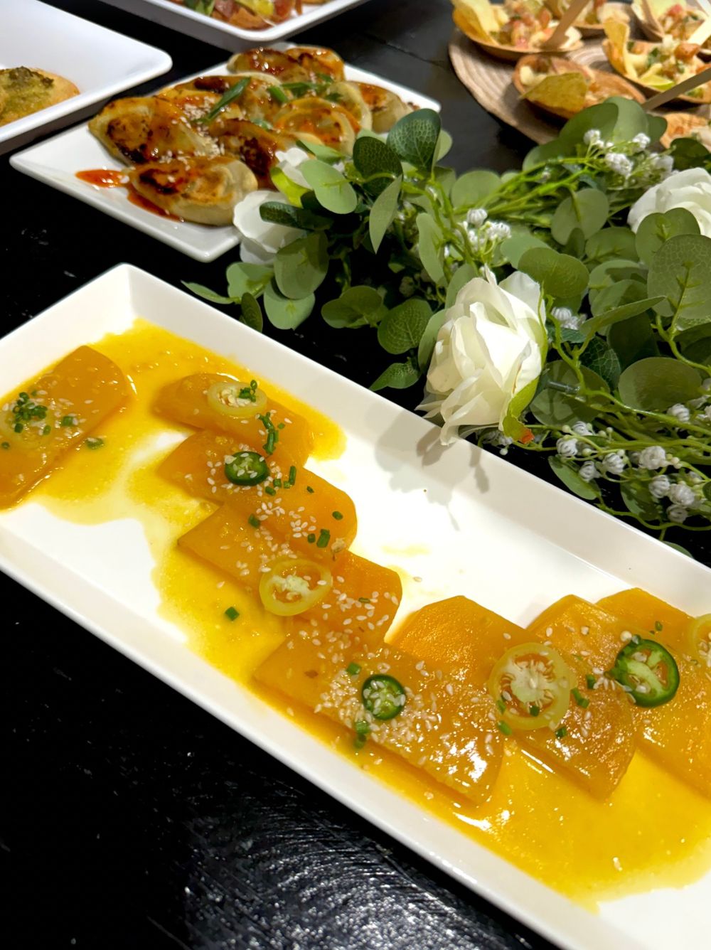 Golden Beetroot Sashimi for a NOBU Inspired White 