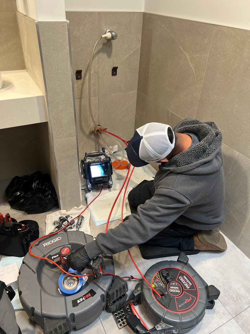 Urinal drain cleaning.