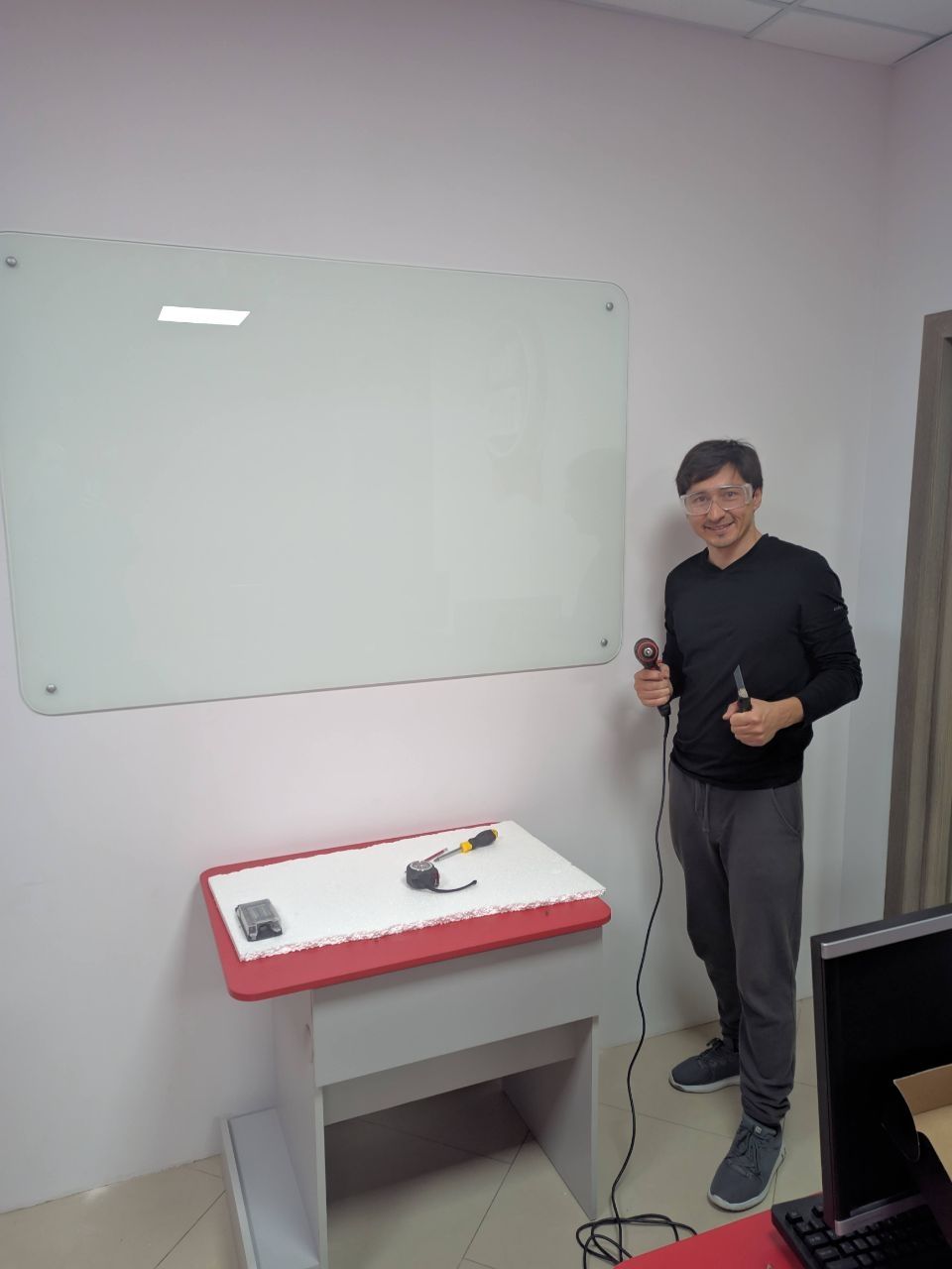 Glass Dry-Erase Board Installation
