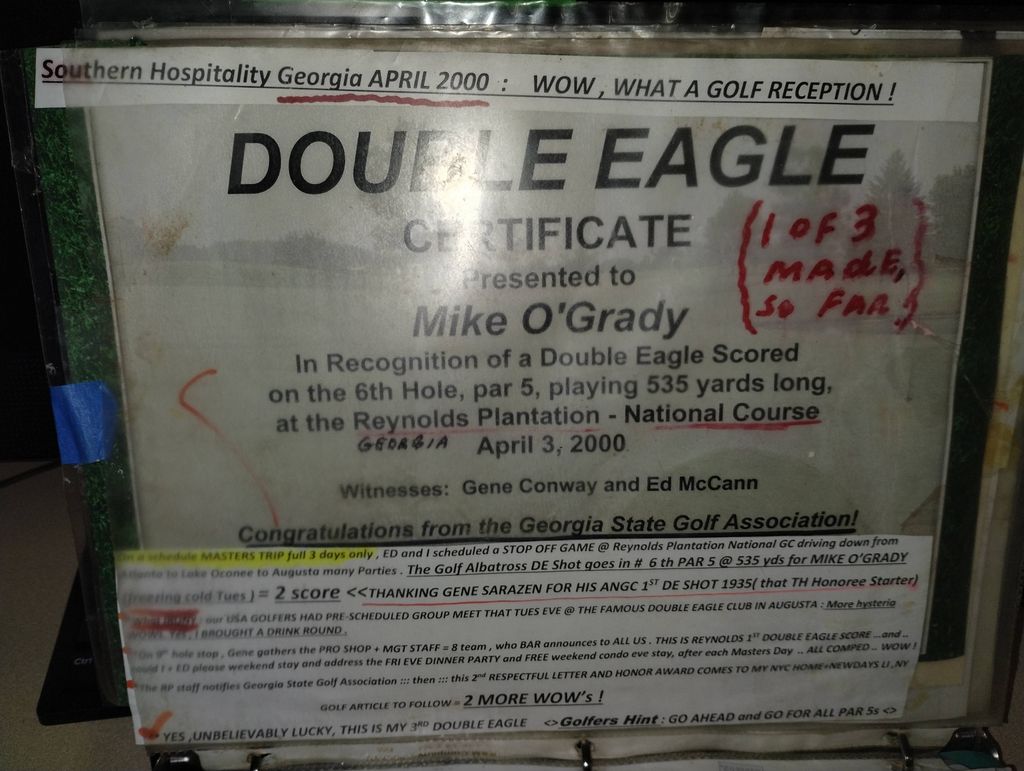 This Dbl Eagle was made going to Augusta Masters @