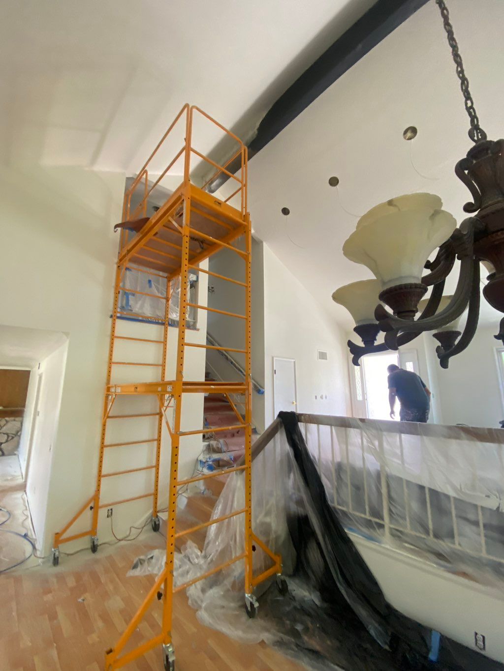 Interior house painting in progress