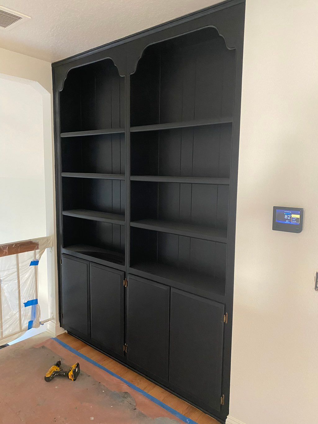 Custom built-in bookshelf painting