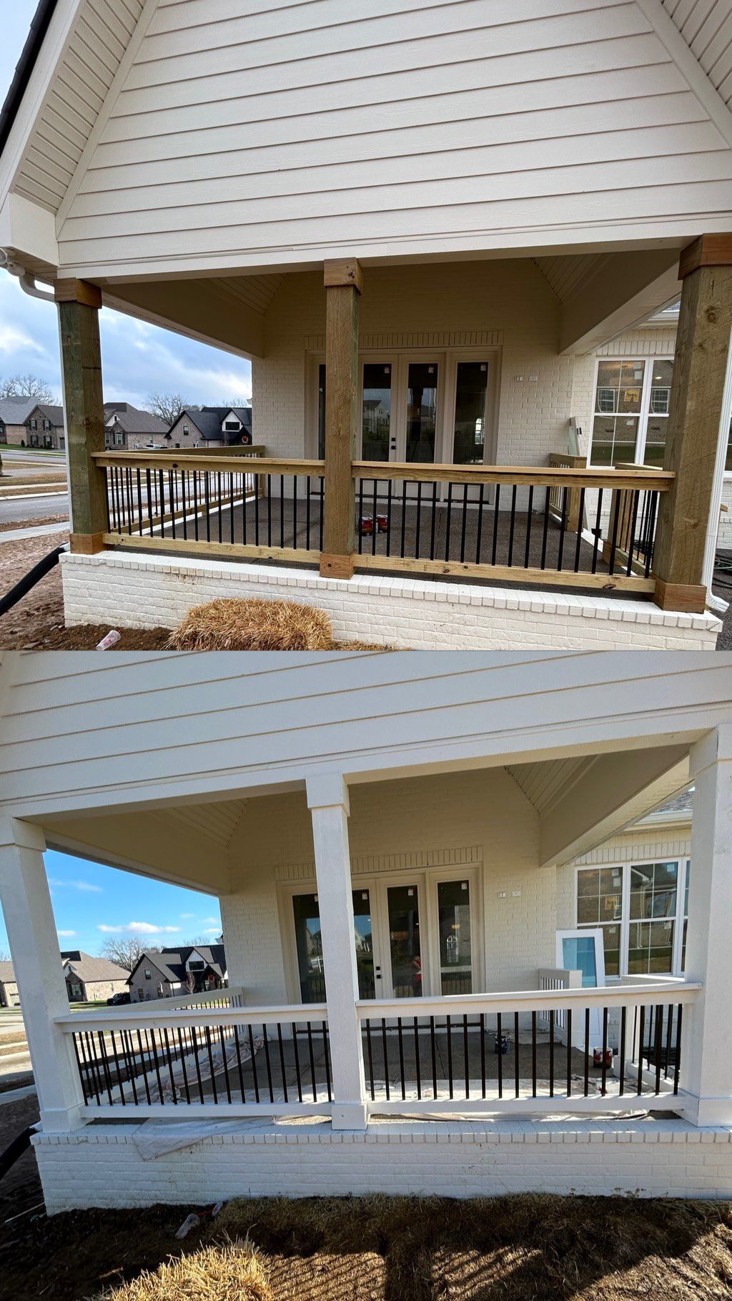 Before & After 
deck painted white in Lebanon,Tn