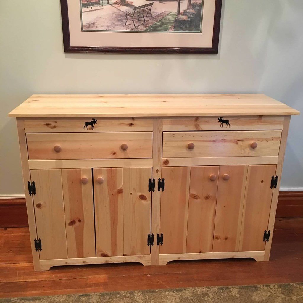 Custom built pine sideboard/buffet cabinet.