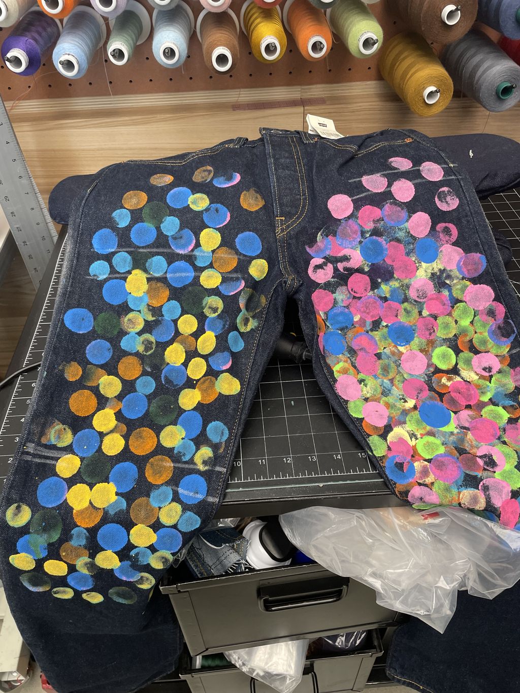 Acrylic on denim