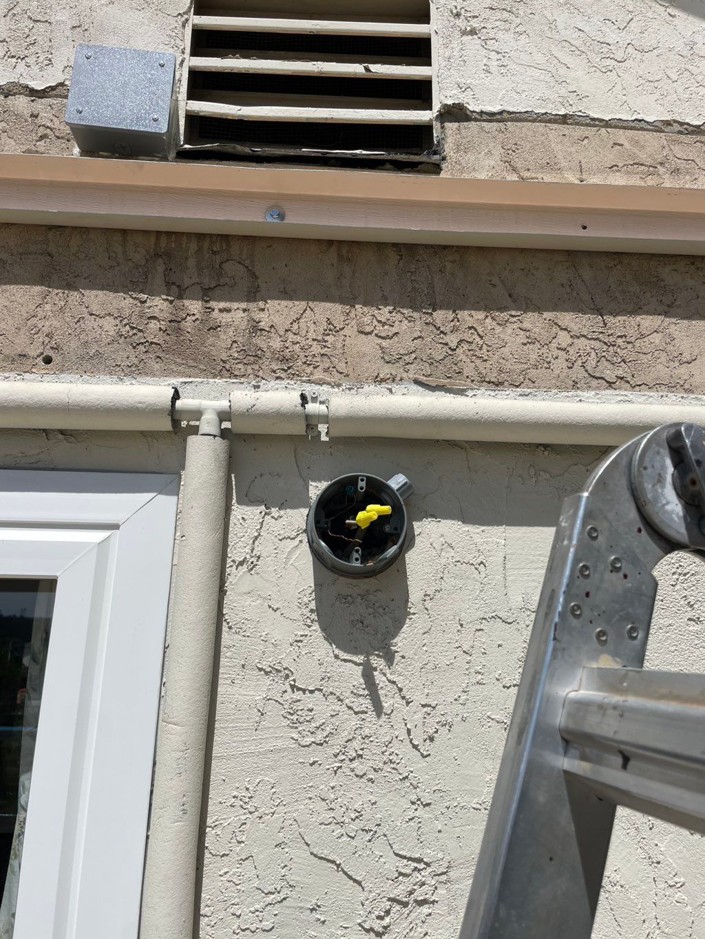 Circular box extension so conduit can be ran from 