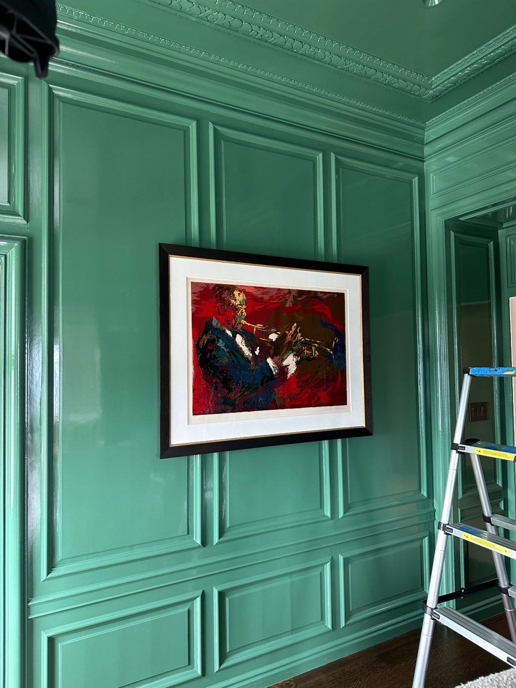 Elegant install in a restored classic. Framed art 