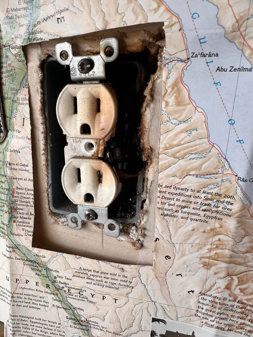 Burnt up outlet from a loose connection