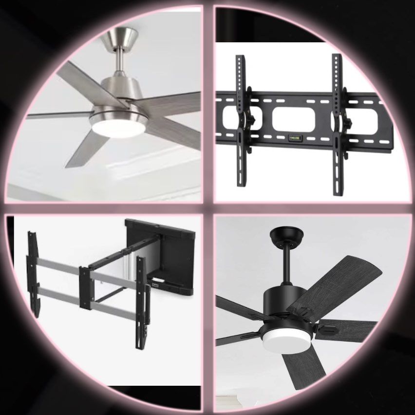 Same-day TV mounting & ceiling fan installing