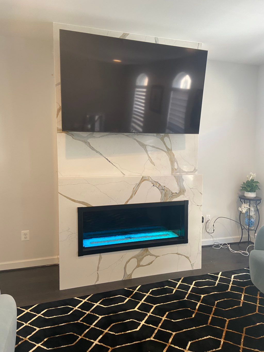 After fireplace refacing 