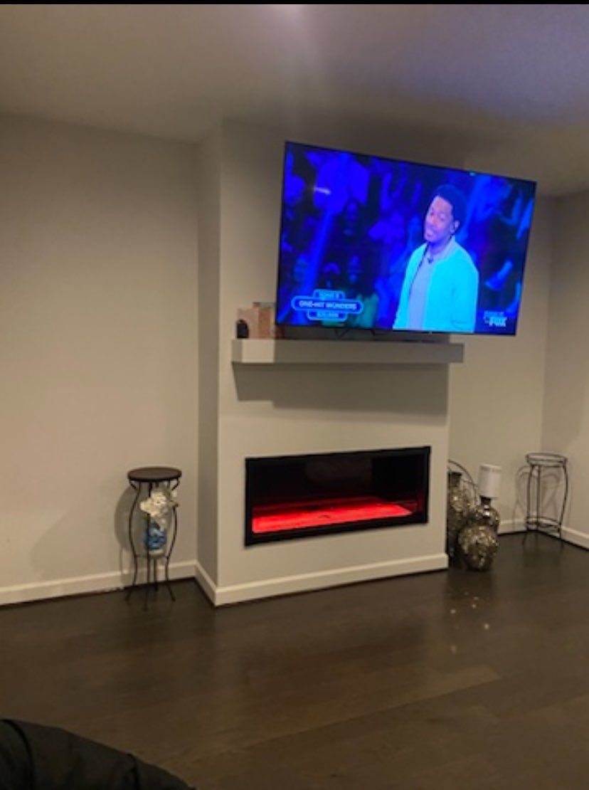 Before fireplace refacing 