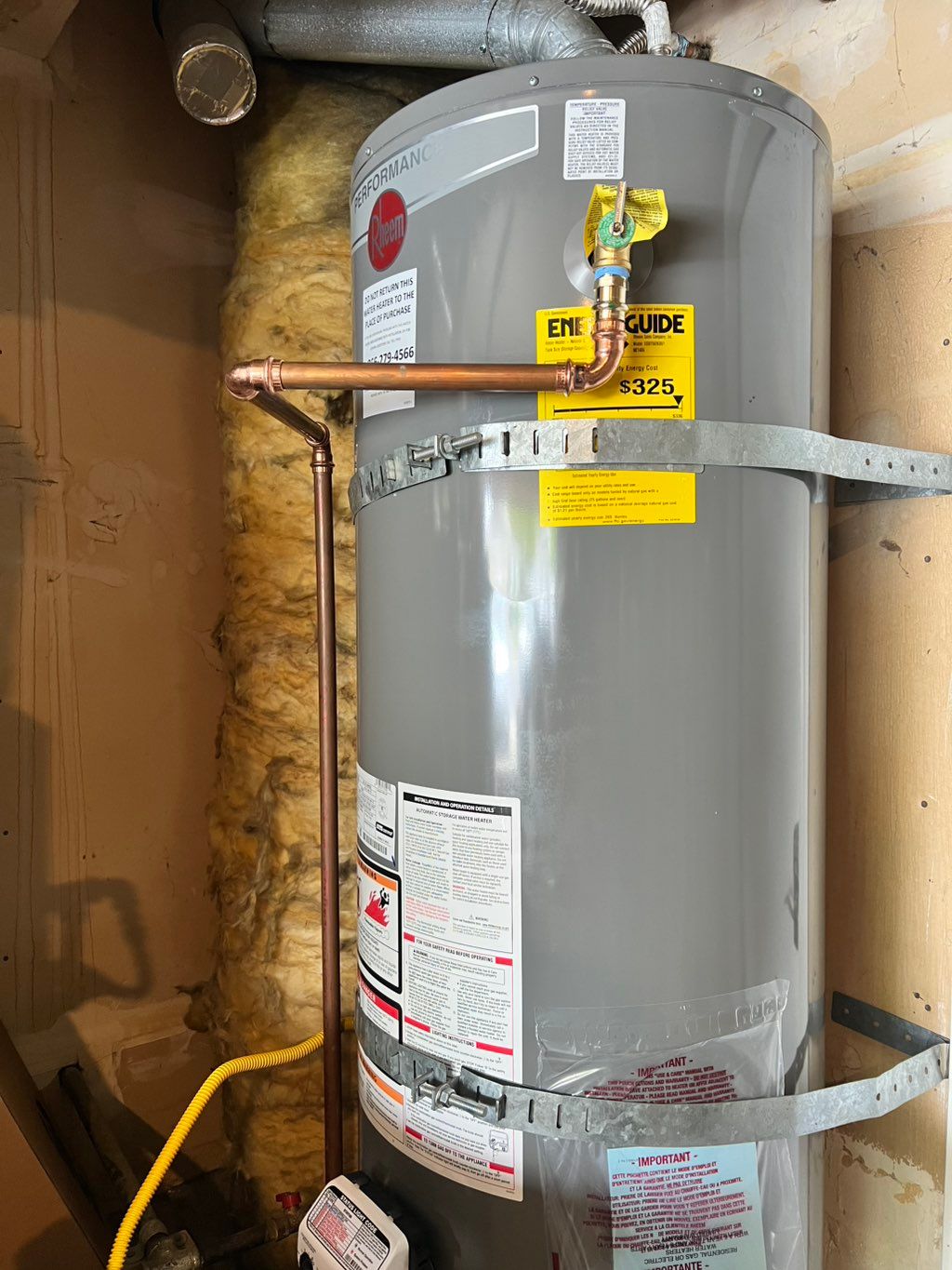 Replaced old water heater with this 50 gallon Rhee
