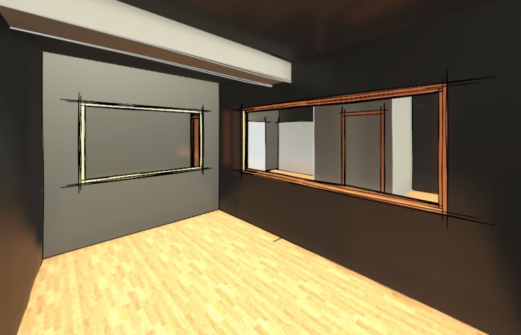 Music Studio - 3D View, Control Room