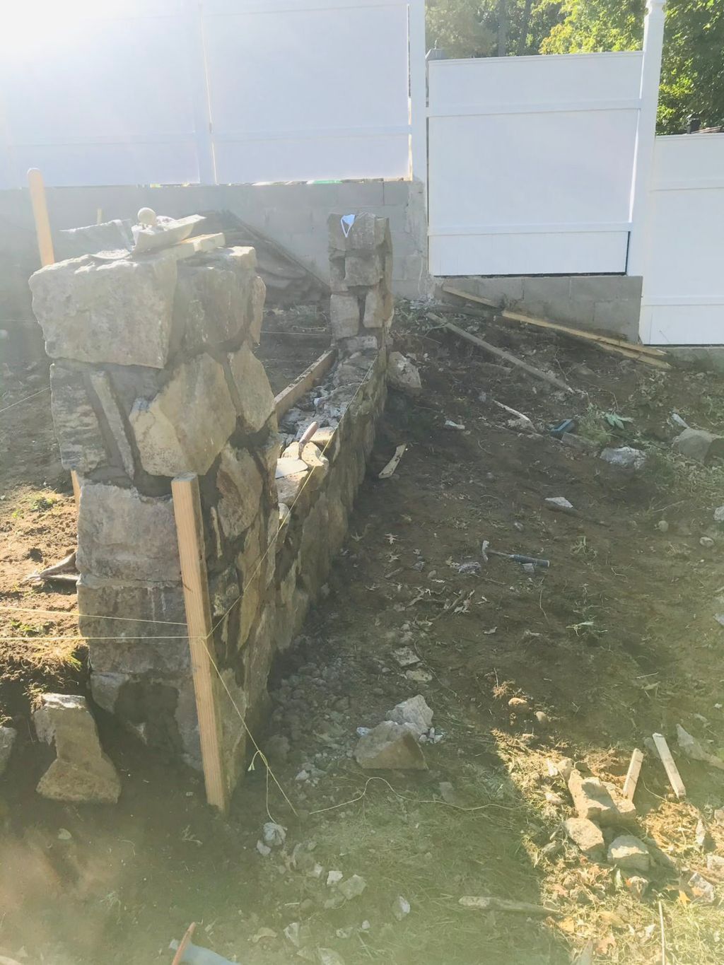 To build wall with rocks 