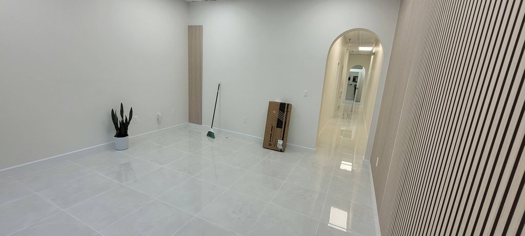 After: Porcelain tile installed in medspa 