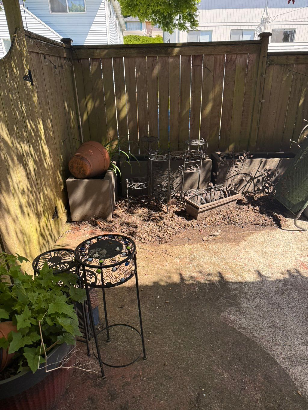Yard clean up before. (Just one corner of the back