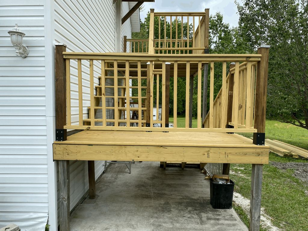 Built a 2 story deck from scratch for a client