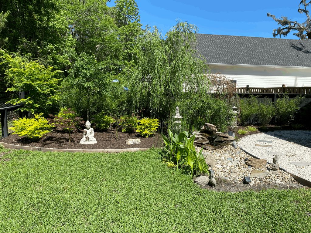 Landscaping work. Built a zen garden and waterfall