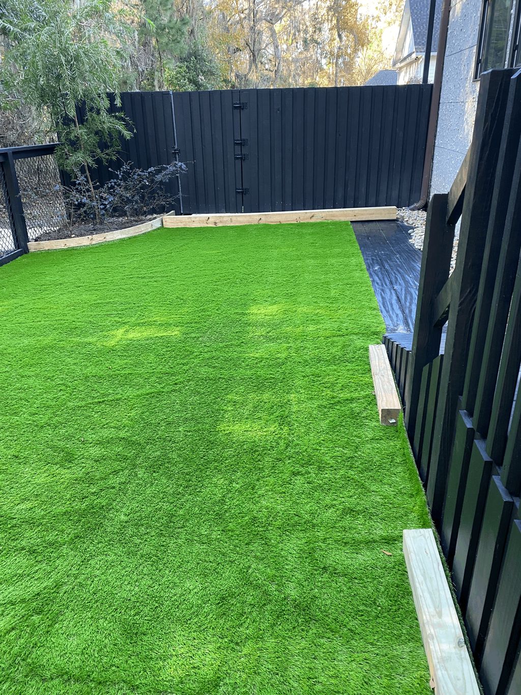 Dog run built for clients with turf