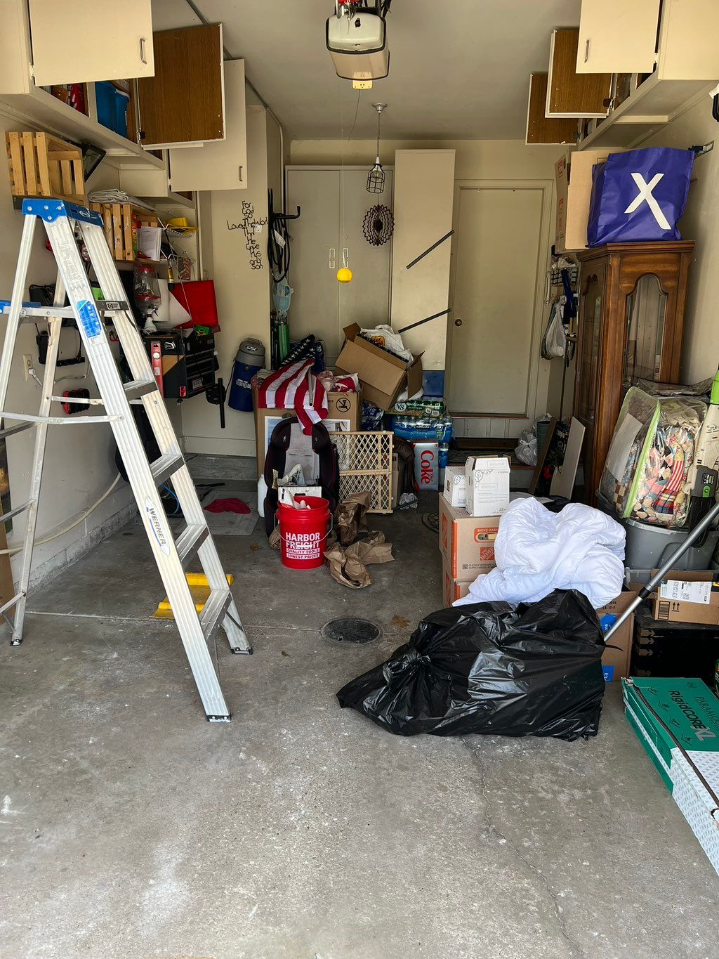 Before! Drop zone for unused items, cardboard, too