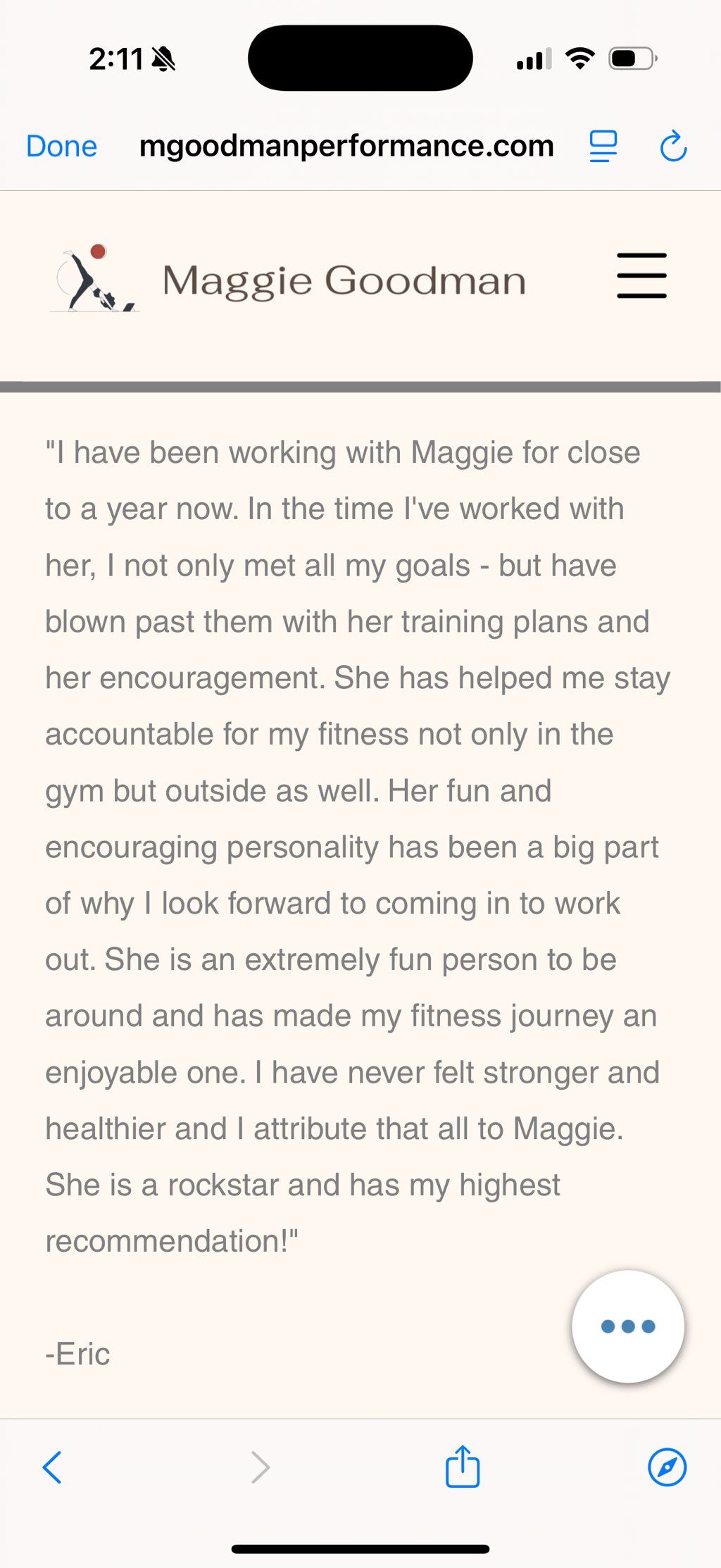 Testimonials from clients