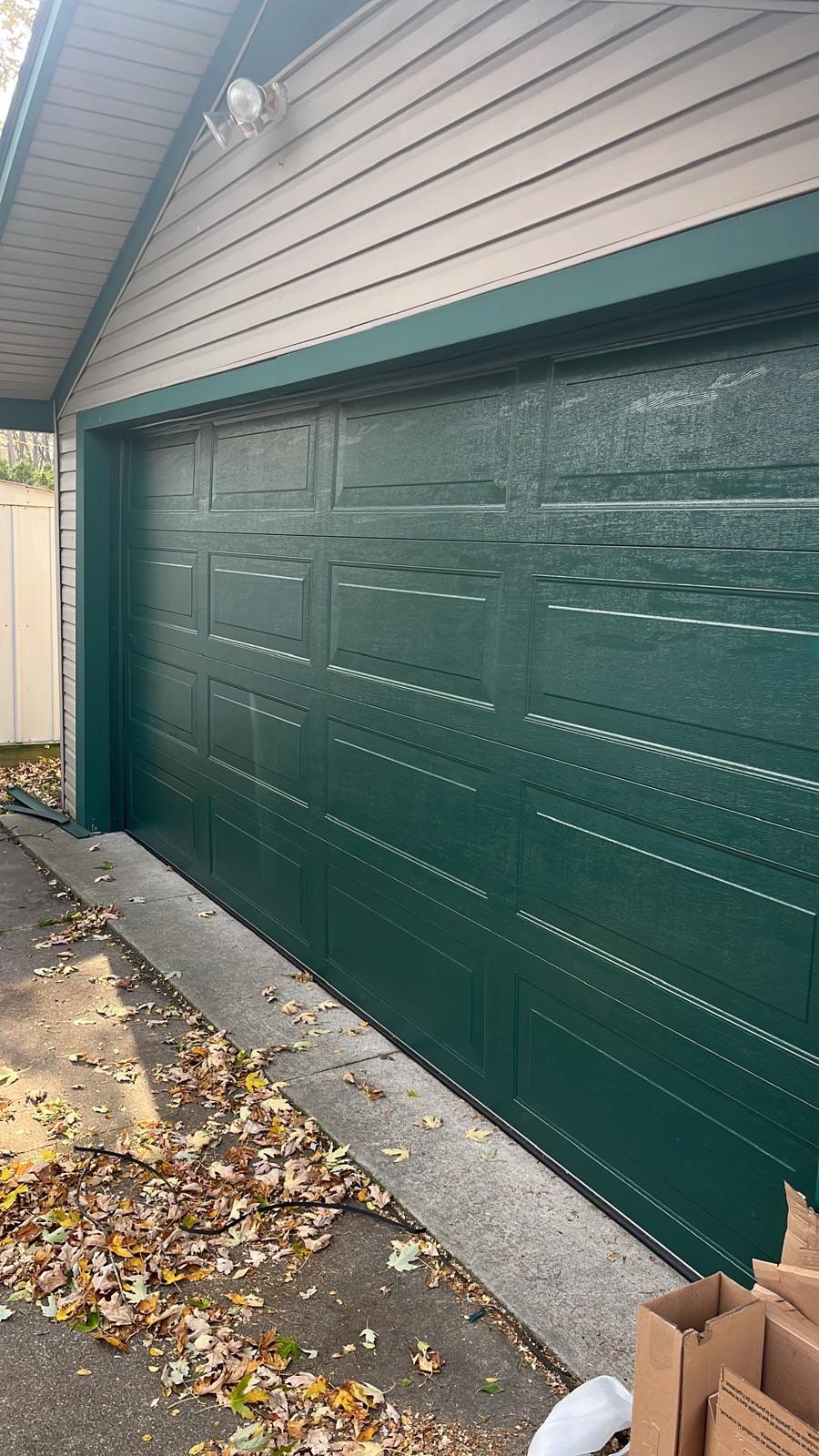 New dark green door