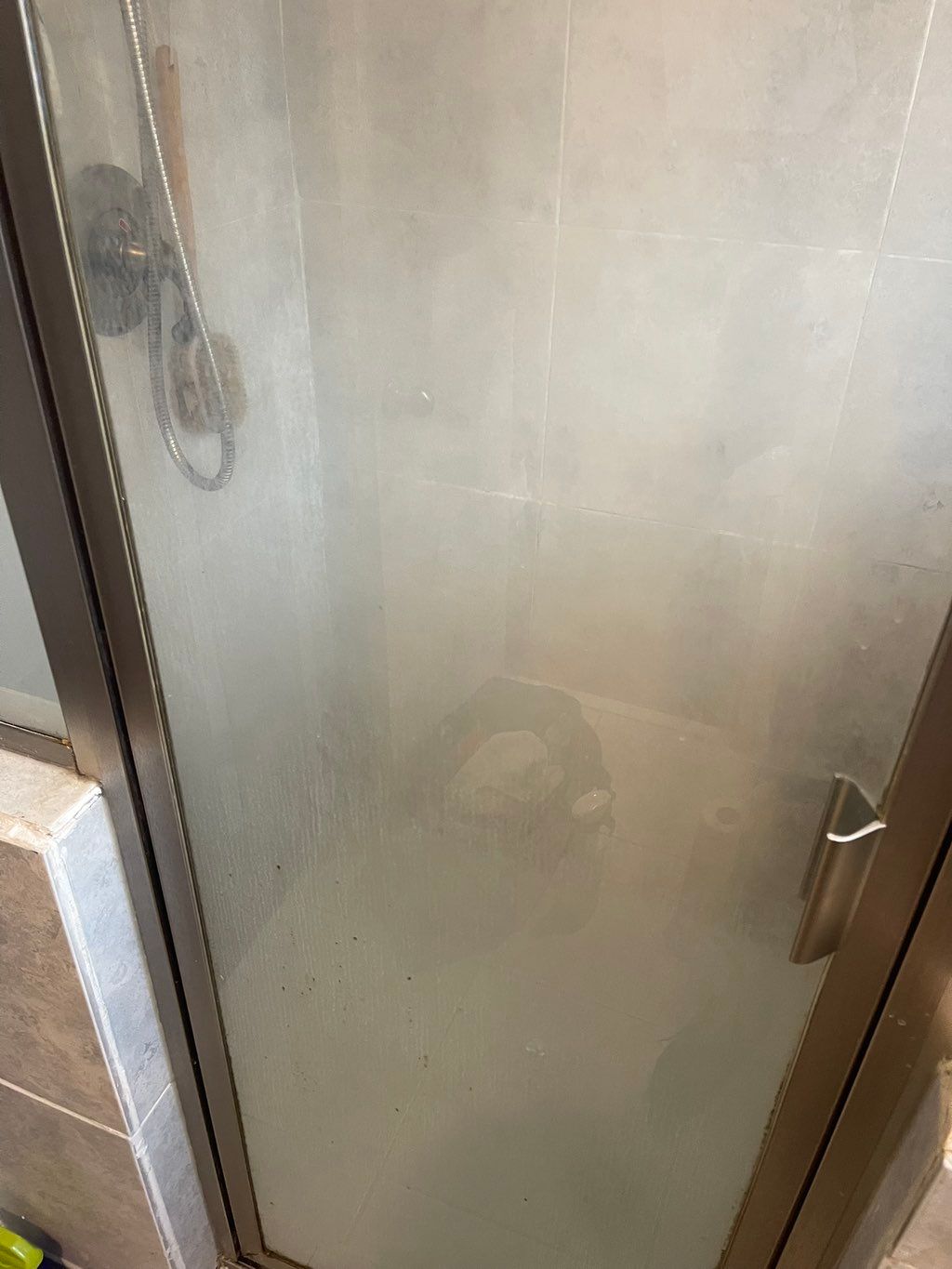Shower door before 
