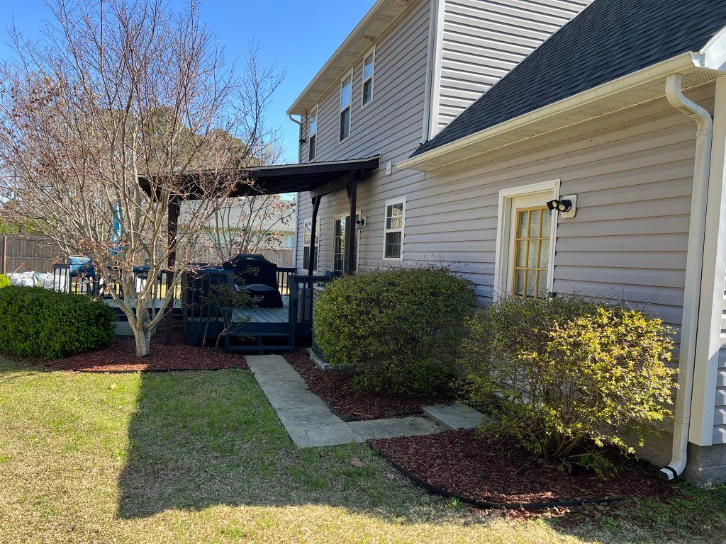 Mulch replaced with rock