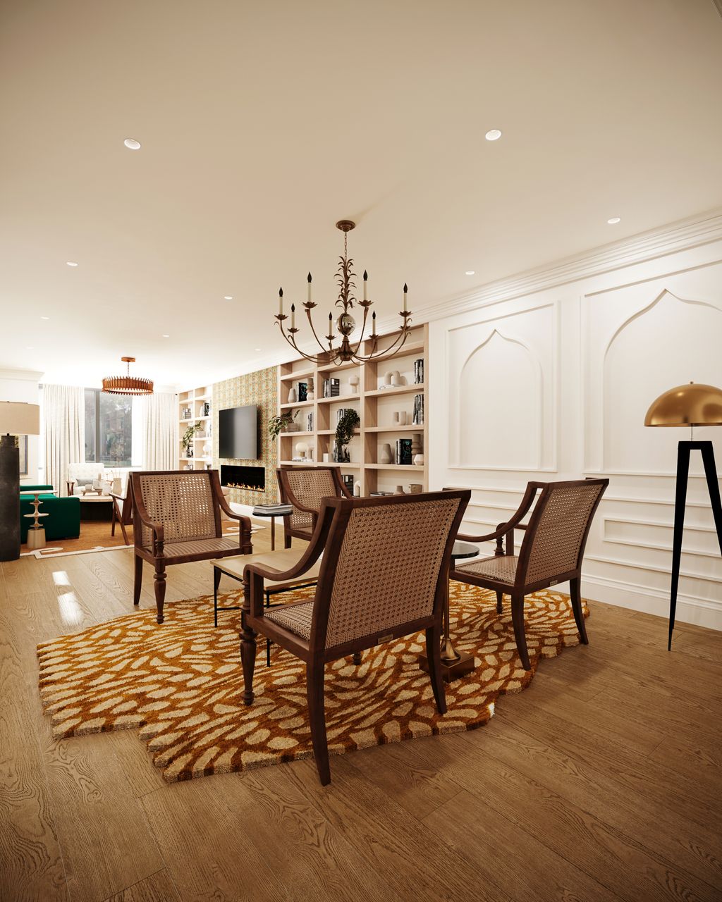 A royal sitting area to take advantage of an awkwa
