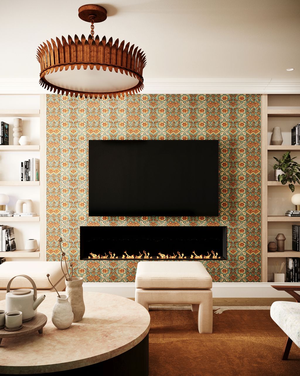 High rise apartment living room that doesn't shy a