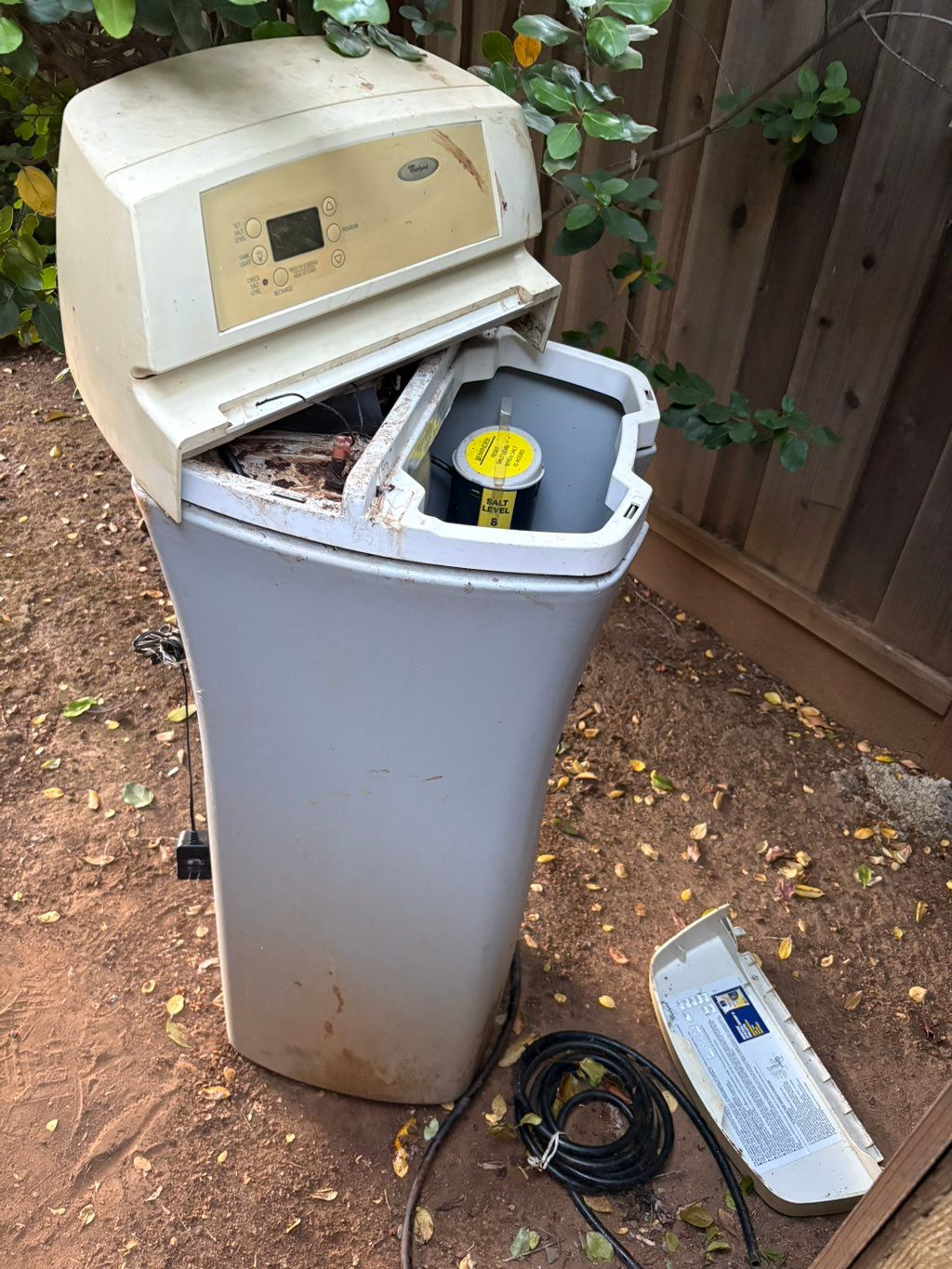 Uninstalled old water softener system. 