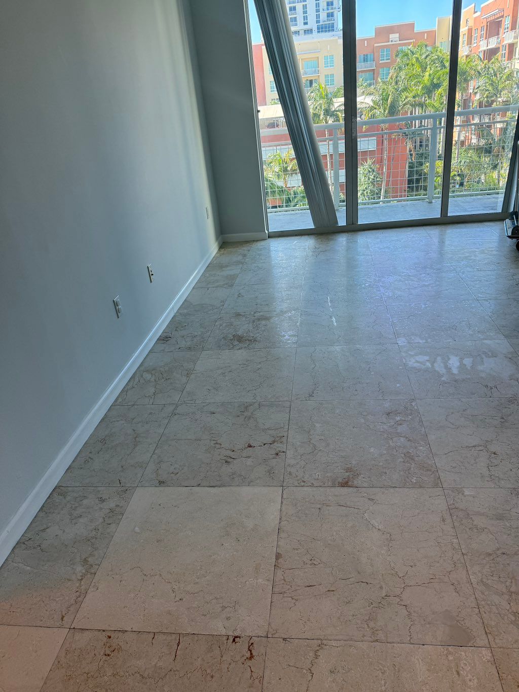 Before, travertine restoration 