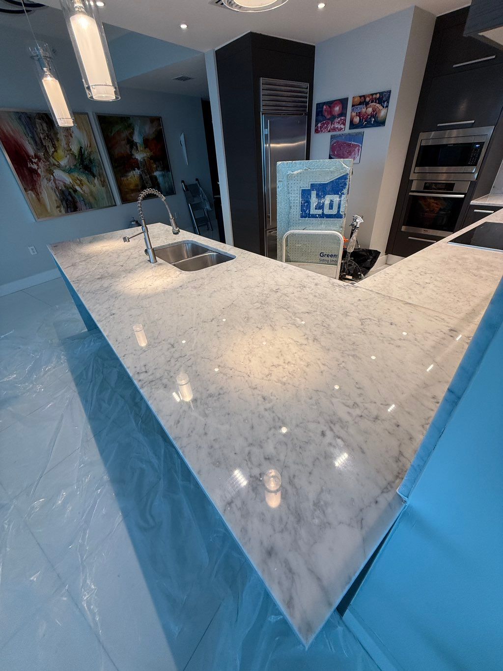 Carrara marble restoration/ polishing 