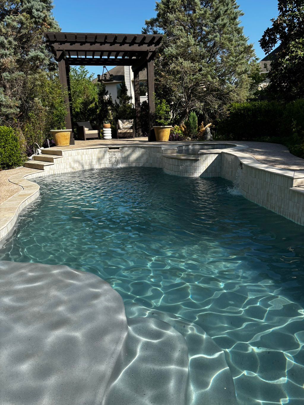 This pool we removed the old flagstone coping, til