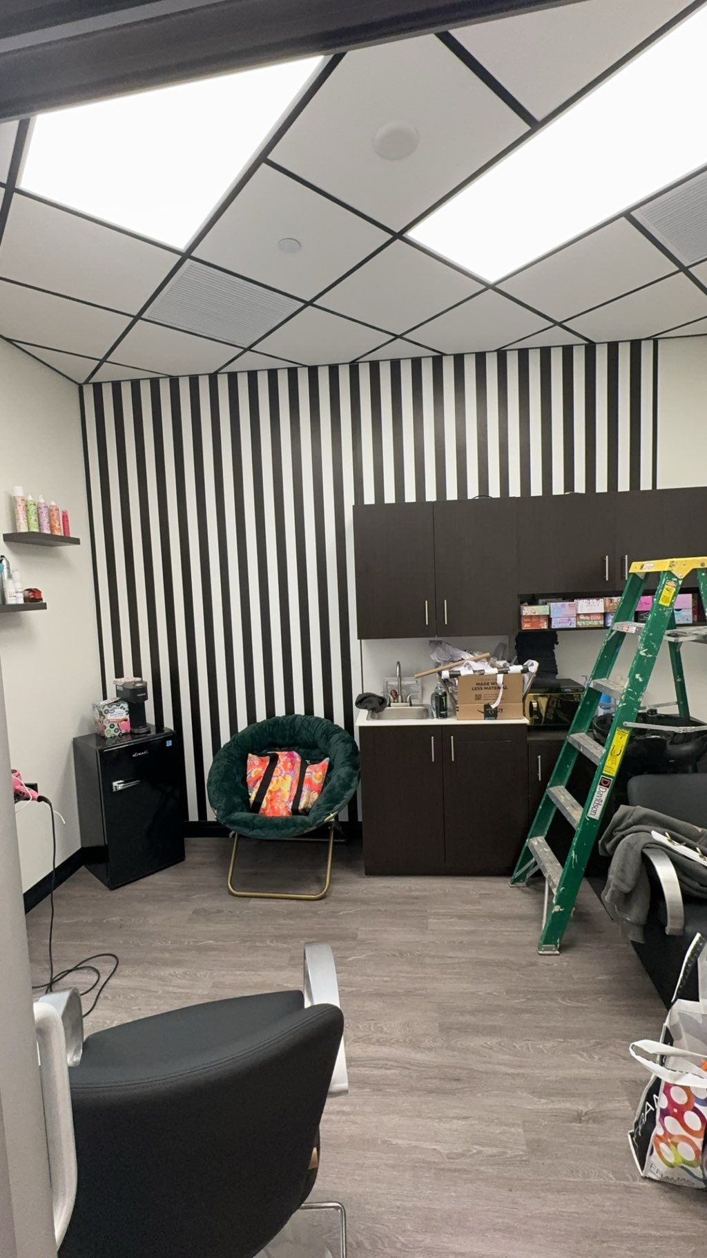 The stripes in this suite add a great retro touch 