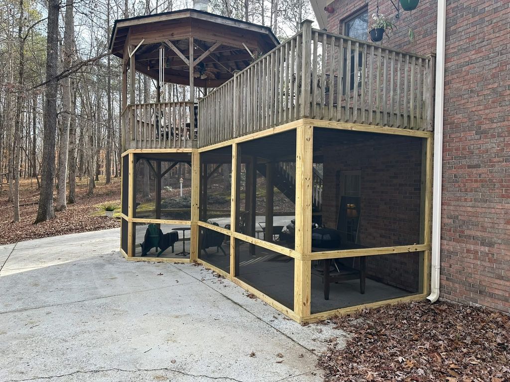 Screened in under existing deck