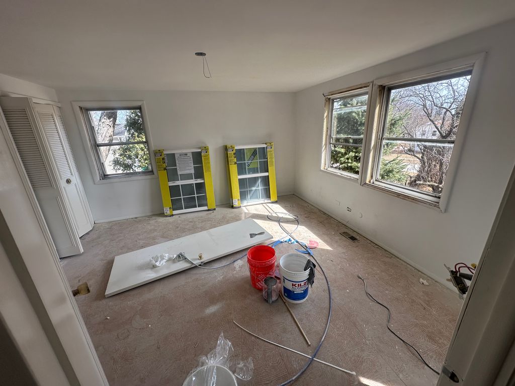 Before carpet, window, paint