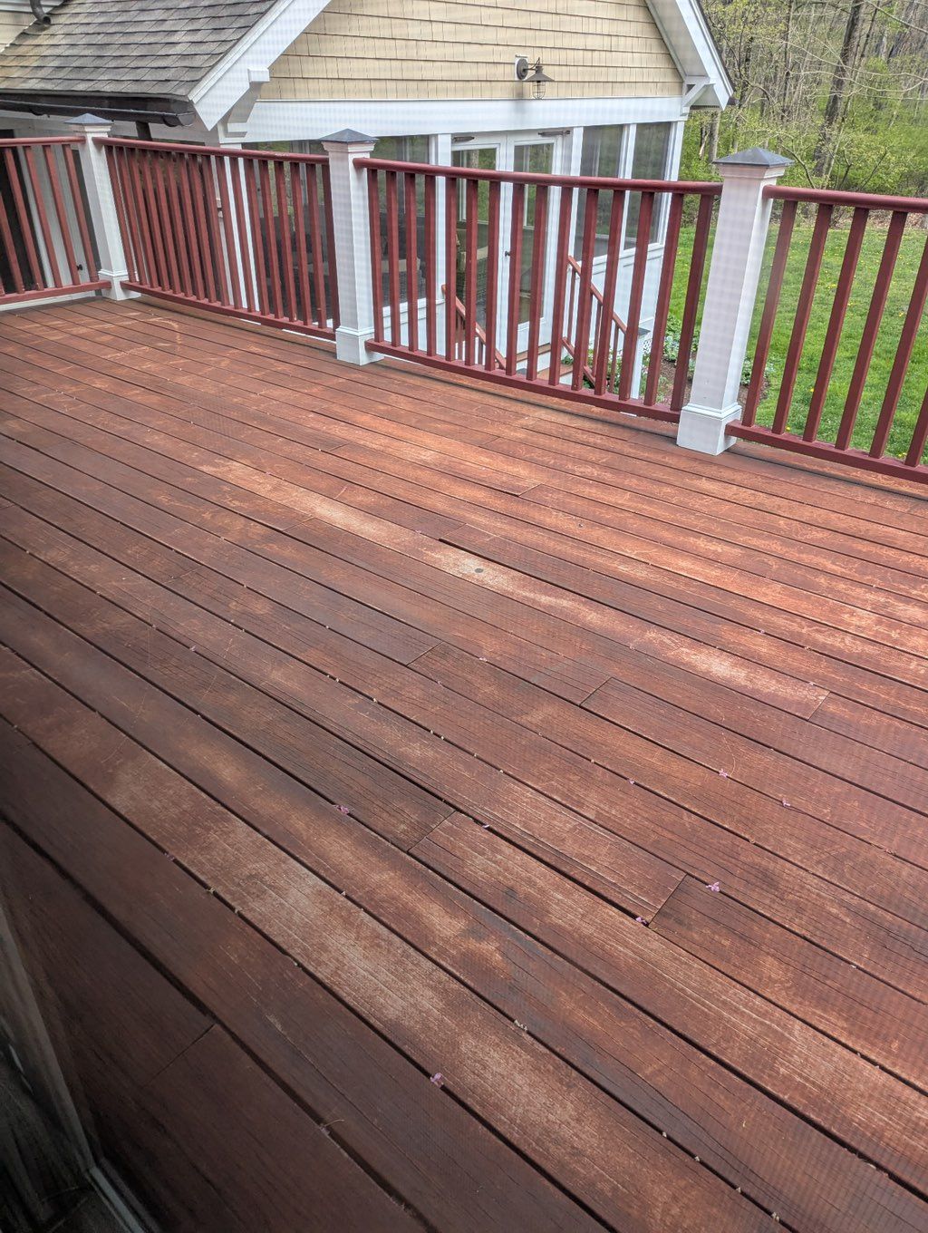 sanding and painting the deck (BEFORE)