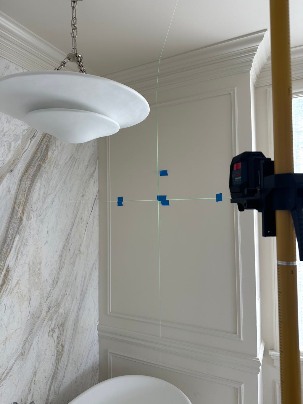 Precise measuring and leveling before installation