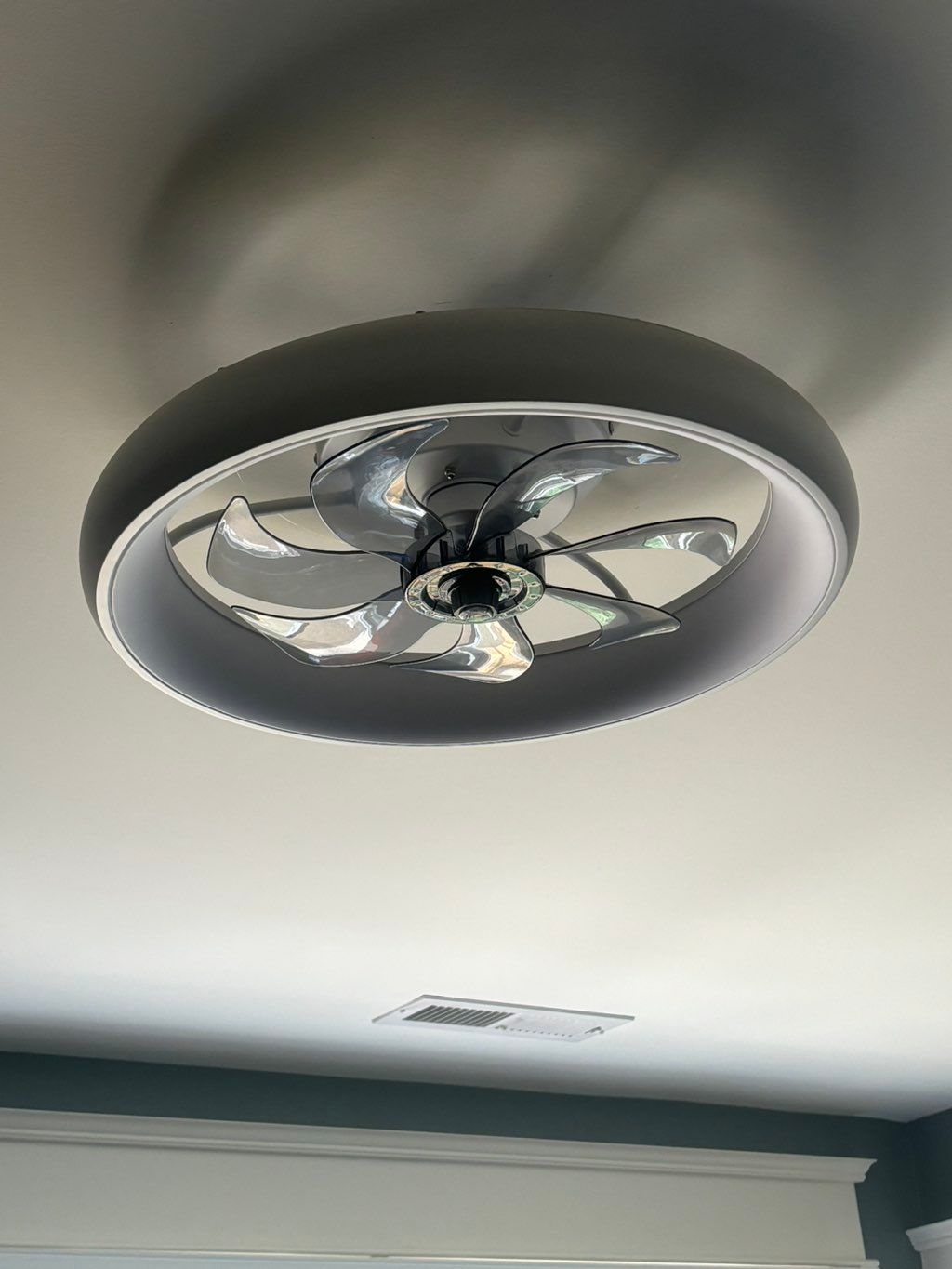 Modern fan and Light. Just a light previously.