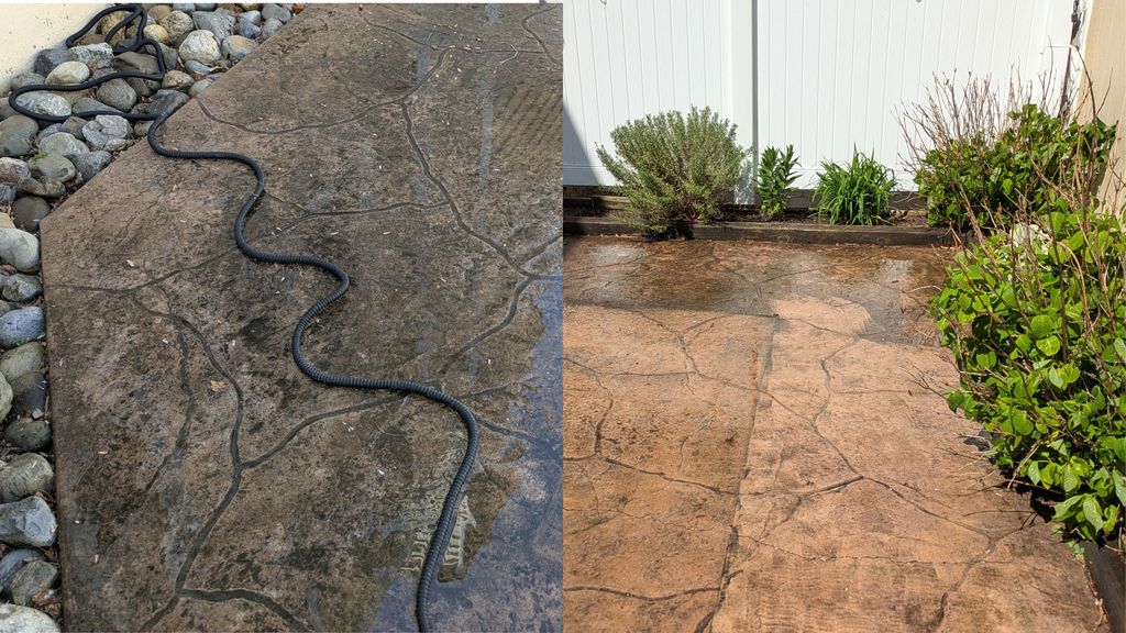 Patio before cleaning