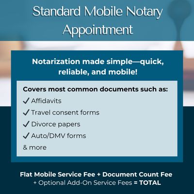 Standard Mobile Notary Appt