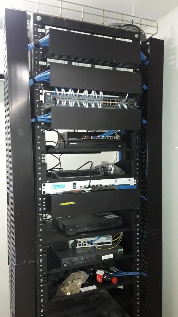 Data drops, and telecommunications rack