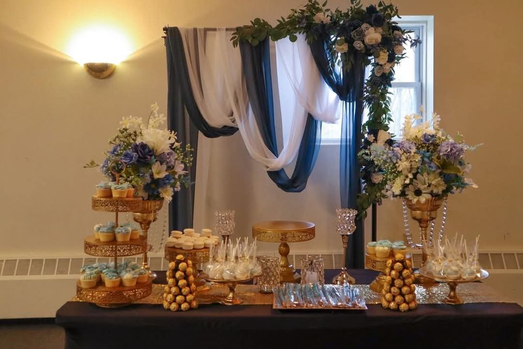 simple rose gold and blue theme 