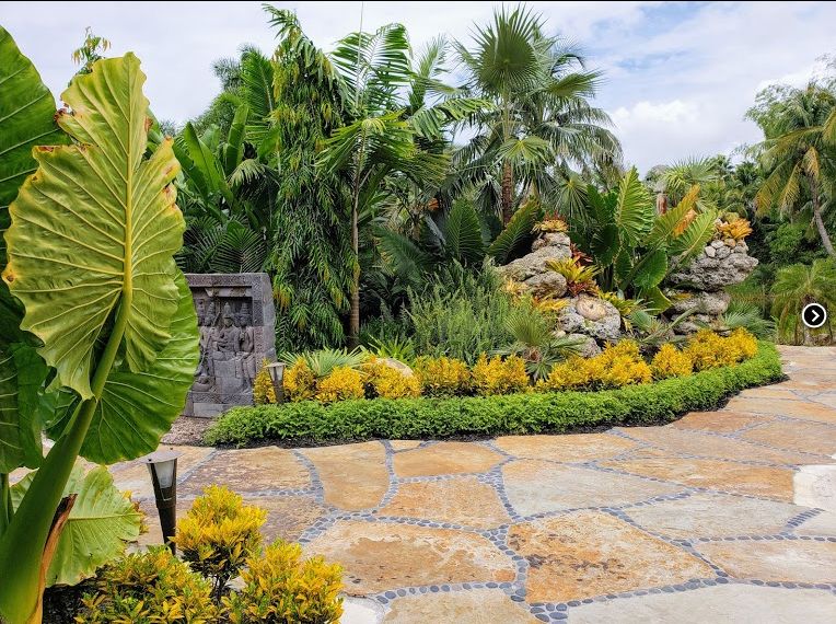 Flagstone walkway. 