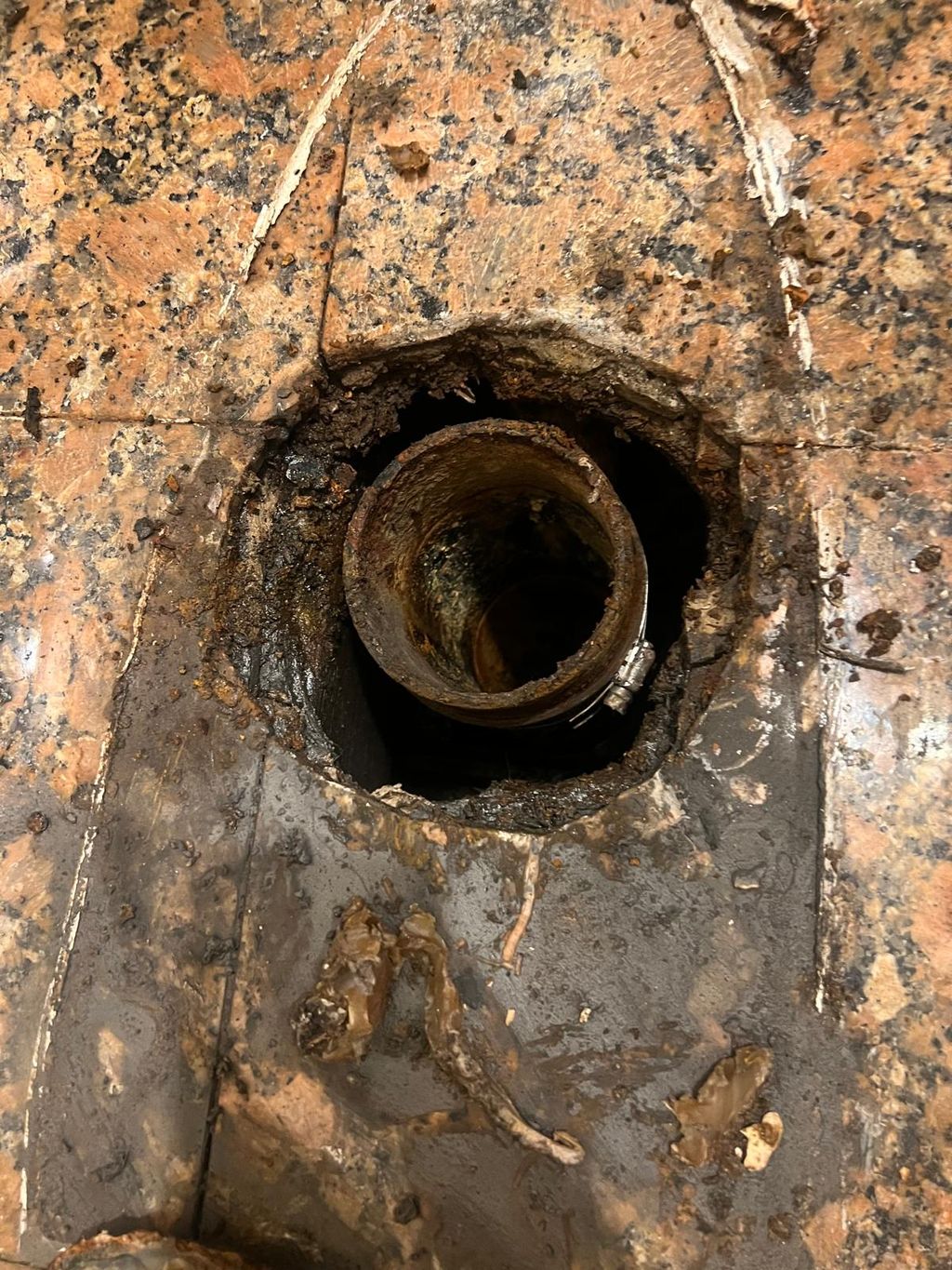 Broken toilet flange removed 
