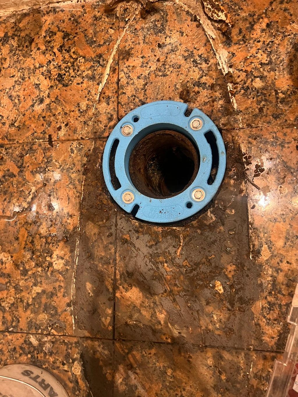 Broken toilet flange replaced by K&K Piping And He