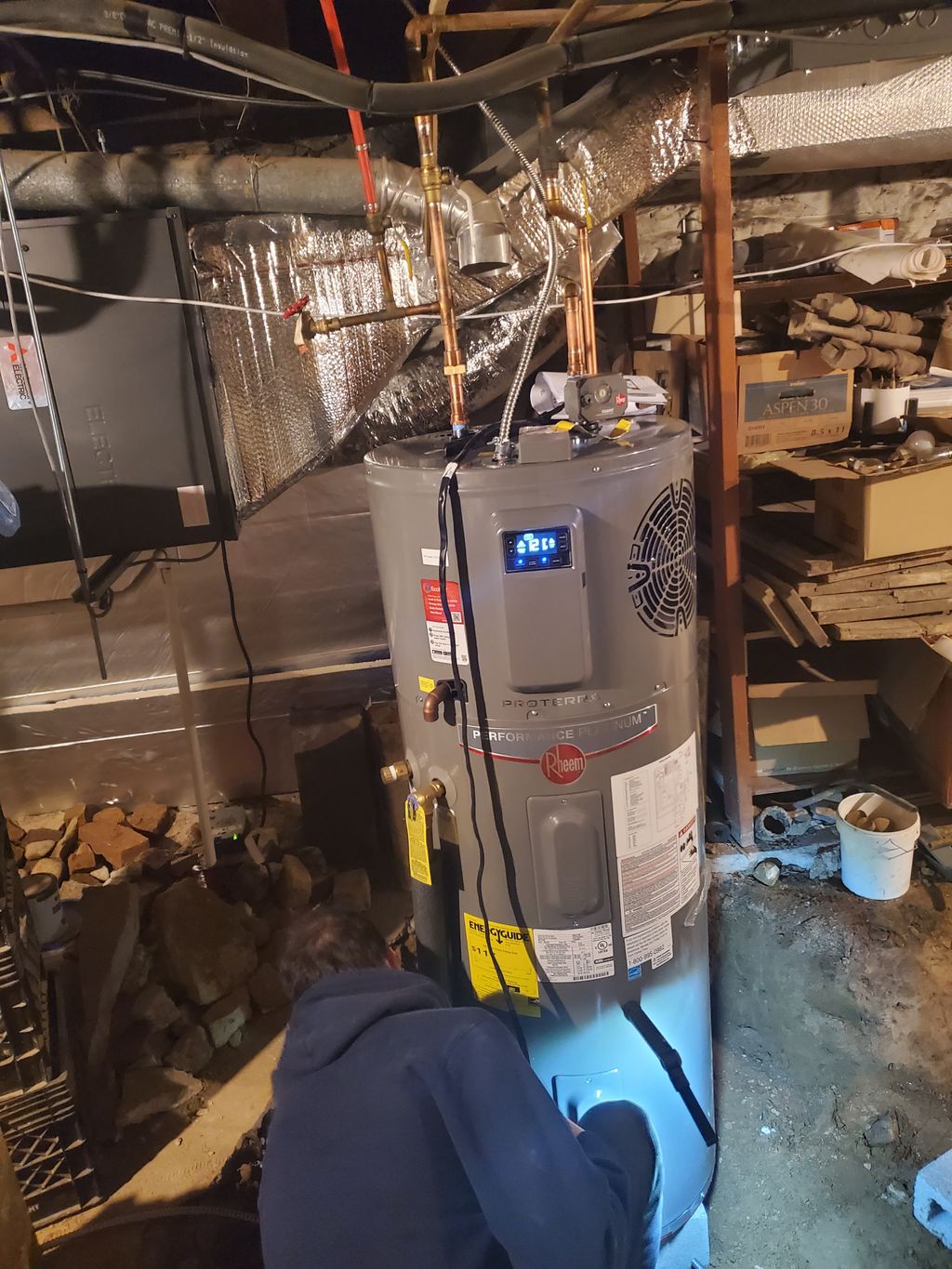Electric Hybrid 50 gal hot water heater installed 