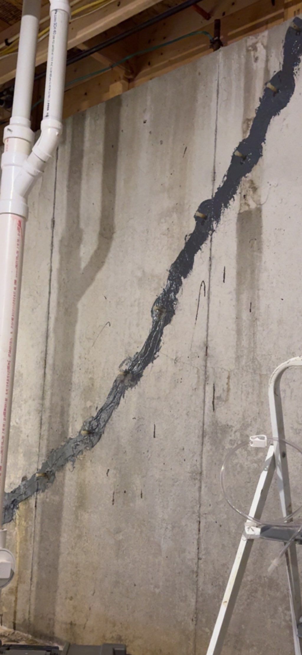 Epoxy injection for foundation wall repair